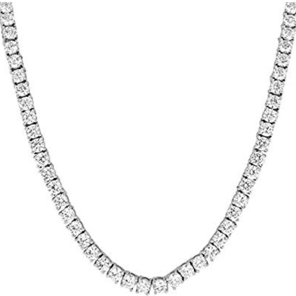 1 row cz diamond 4mm tennis necklace
